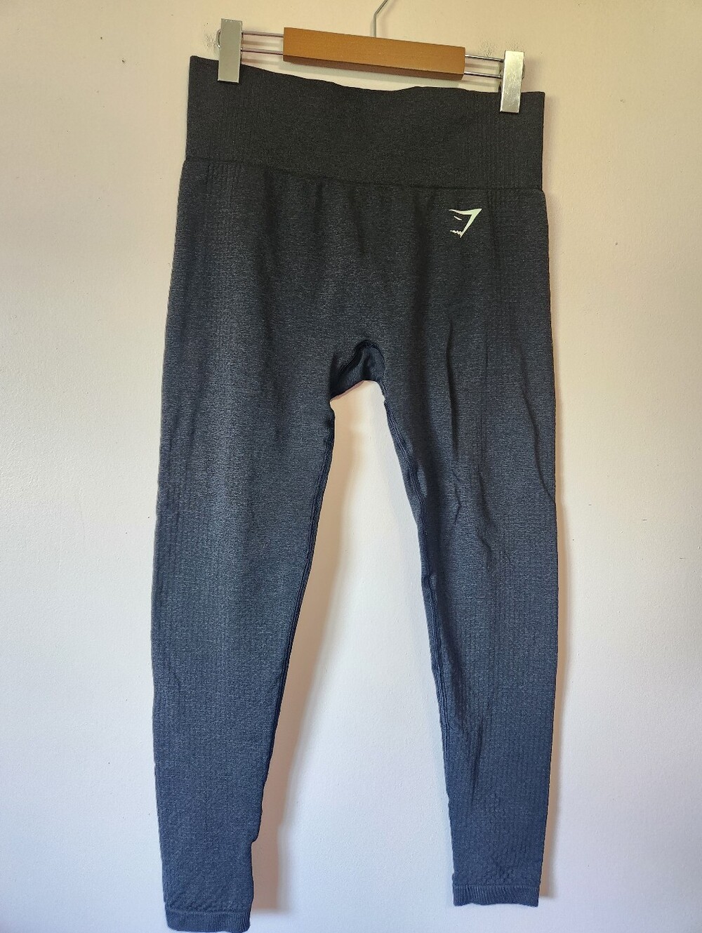 Gymshark Vital Seamless Leggings Black Marl Medium High Rise Workout Activewear